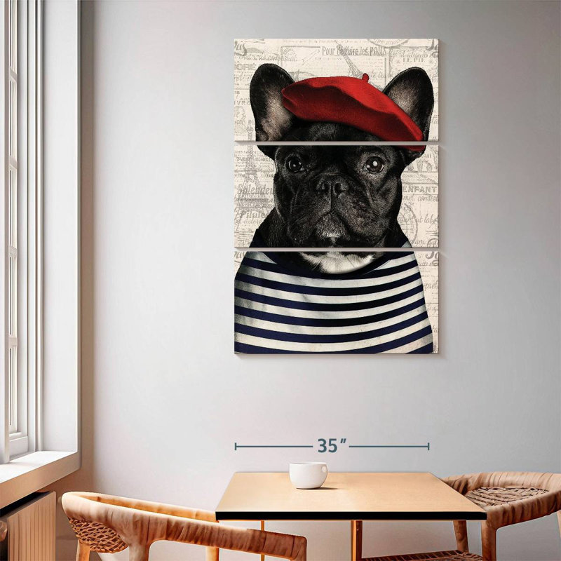Adorable bouledogue français Brampt, H 65 po x l 42 po