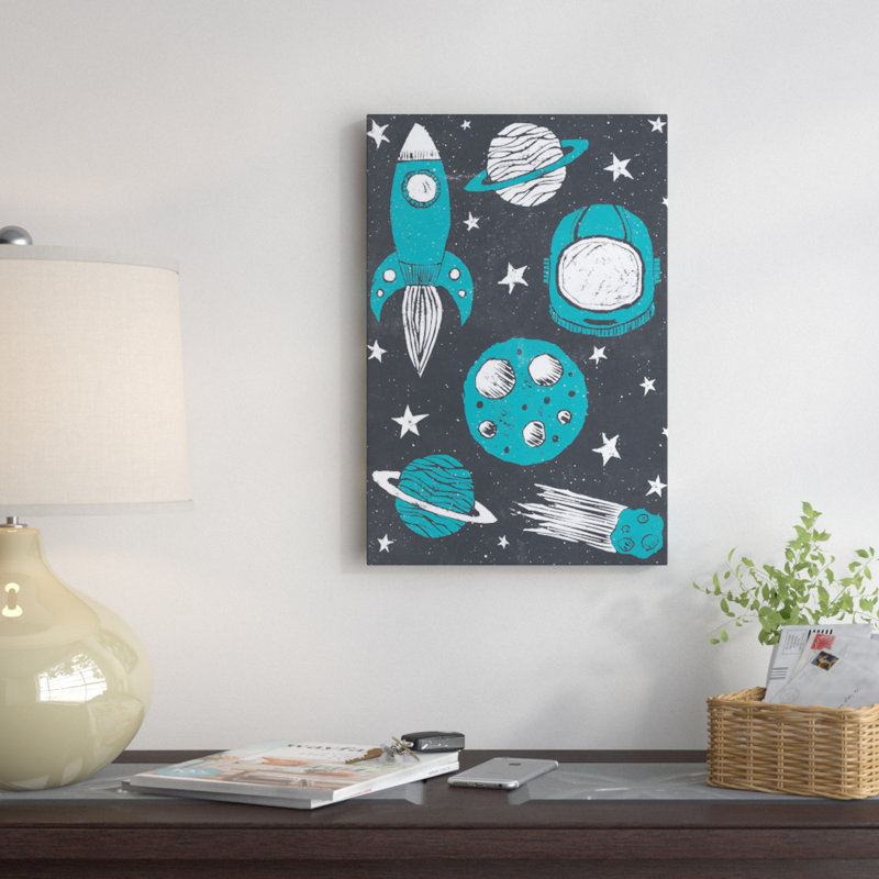 « space age », impression sur toile tendue, H 18 po x l 12 po x P 1,5 po, Toile tendue, Pas de tapis