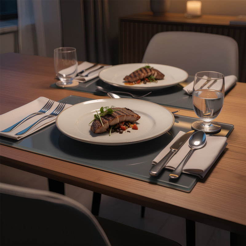 Harbour Housewares - Glass Placemats , Grey