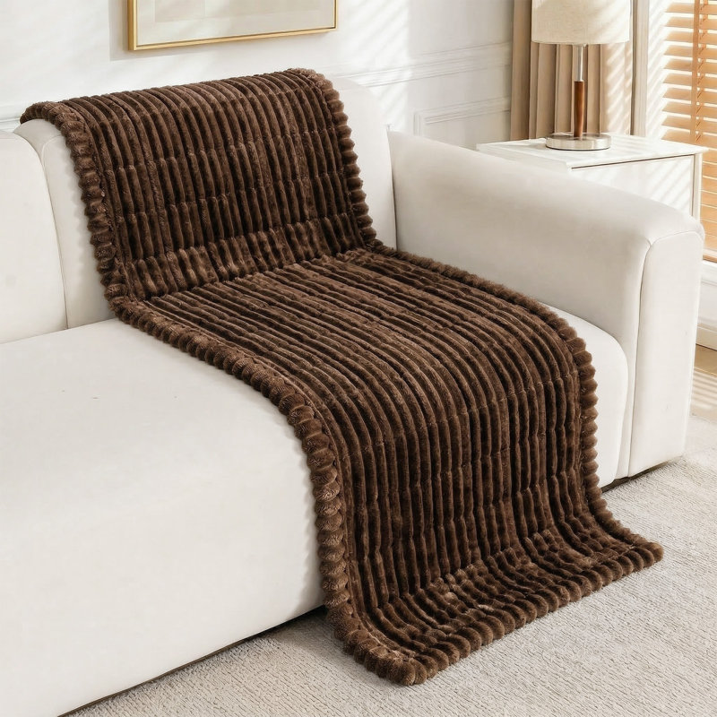 Luxury Soft Faux Fur Sofa Cover,Thick Shaggy Plush Slipcover, Non-Slip- Versatile Use As Sofa Pad, Bay Window Mat, Headboard Cover, Tatami, Pet Cushion