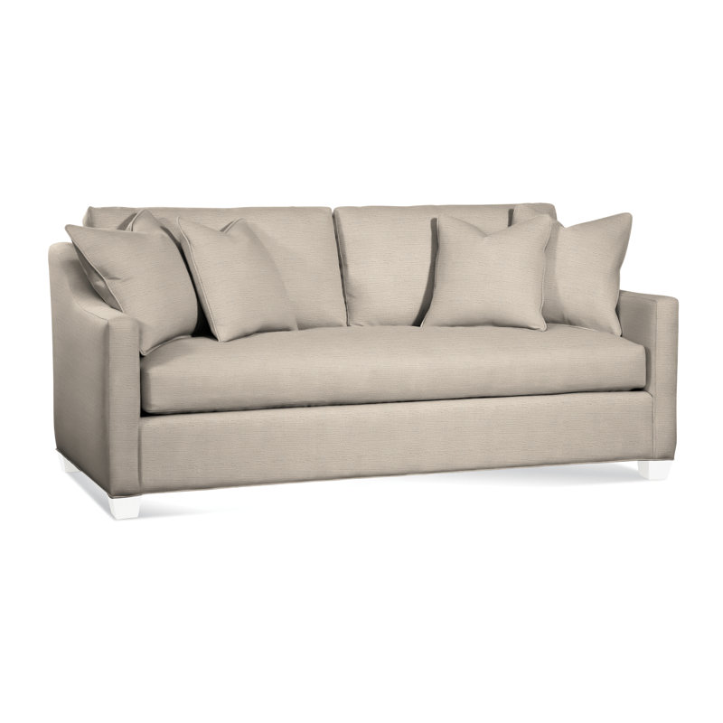 Oliver Sofa, Frost White Finish, Gray Sugar Performance; 0863-84