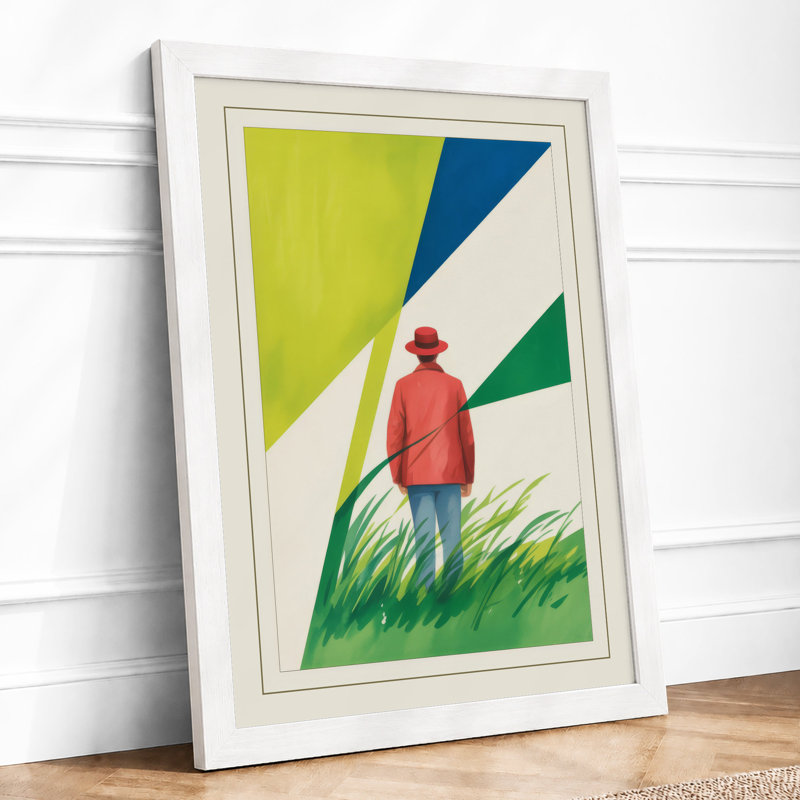 Figure in Red Retro - Framed Print, A3 - 42.0 x 29.7 cm, White