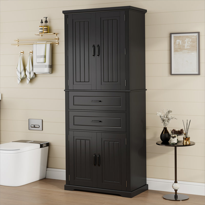 Storage Cabinet with Multi-Functional Storage Space for Kitchen/Bathroom/Dining Room/Living Room , 2 Drawers with Slide Rails, Adjustable Shelf