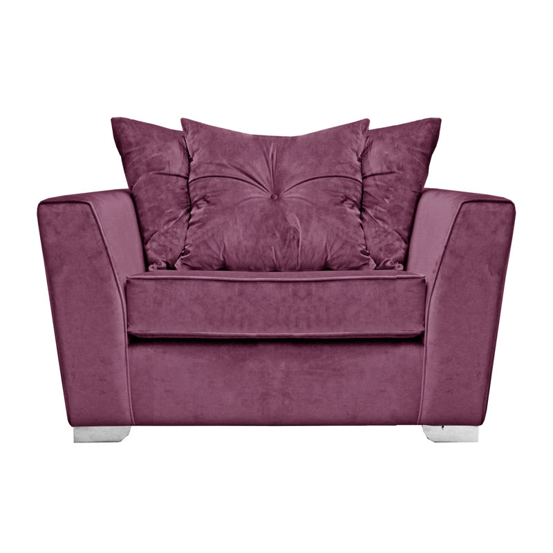 Quade 2 Seater Velvet Loveseat, Purple