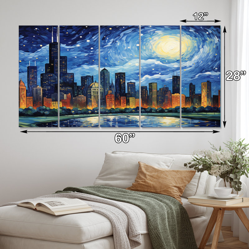 Chicago «The Starry Night on Canvas», reproduction de 5 pièces
