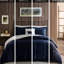 Bleu marine + édredon - Grand, duvet, duvet synthétique, 2 taies décoratives et 1 coussin décoratif-129761600-129761608