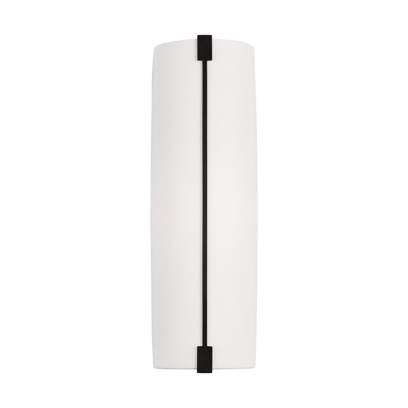 Thom Filicia Bergen 1 Light Bathroom Bedroom Wall Fixture With White Linen Shade, Aged Iron