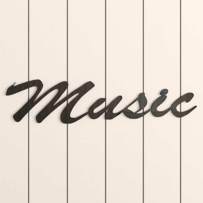 Art mural Dugout Creek Designs Modern Music Script - noir martelé, Noir martelé
