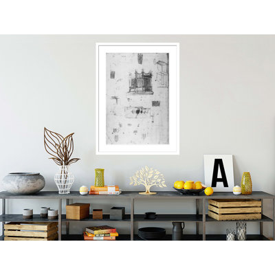 Fol. 357v-a Codex Atlanticus 1478-1518 (pen &amp; ink on paper) by Leonardo da Vinci - Framed Giclee Print