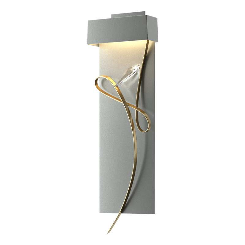 Rhapsody 1-Light LED Flush Mounted Sconce, Vintage Platinum, Modern Brass