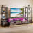LED Entertainment Center With 2 Bookcases & Charging Ports-691858684
