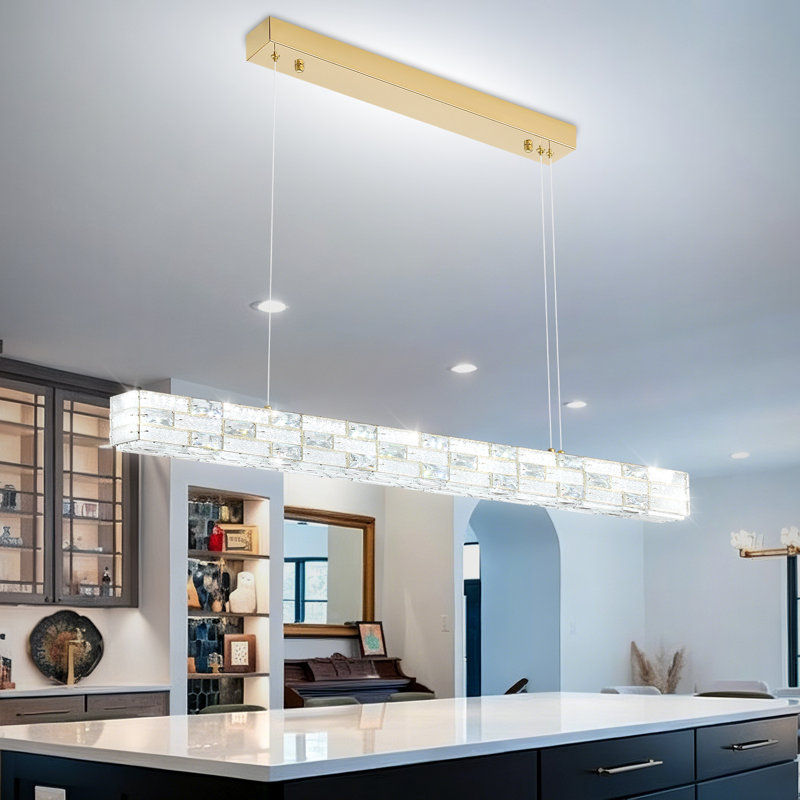 Luminaire suspendu rectangulaire moderne en cristal K9