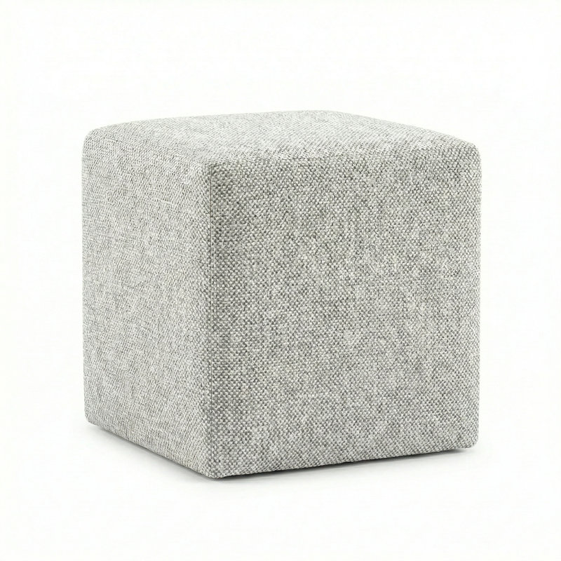 Berlin Gardens Lilly Hive 16" Square Pouf, Light Gray