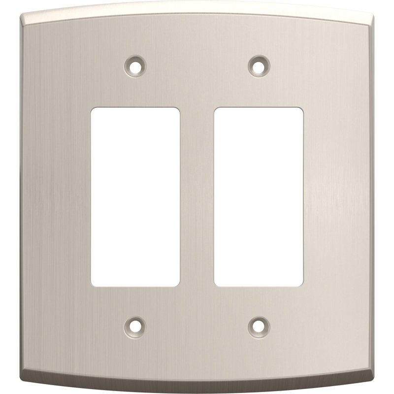 Franklin Brass Soft Arch 2-Gang Oversized Decorator/Rocker Wall Plate, Gray