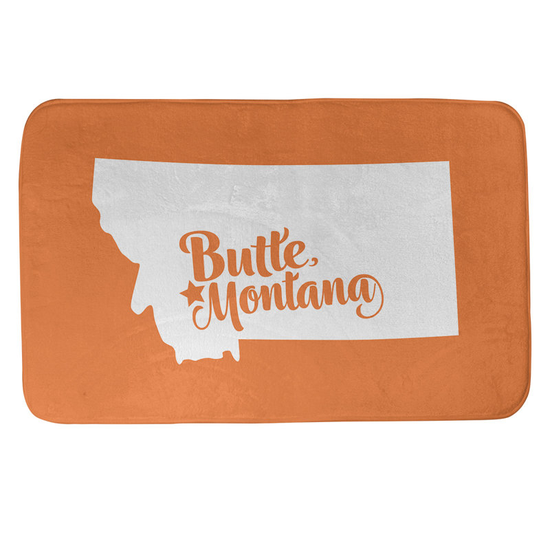 Rectangle Non-Slip Does Not Apply Bath Rug, 17" W x 21" L, Orange, Bismarck North Dakota