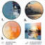 «Yellow and Blue Lake Landscapeexpressions», reproduction d'art murale abstraite en métal-1524519718