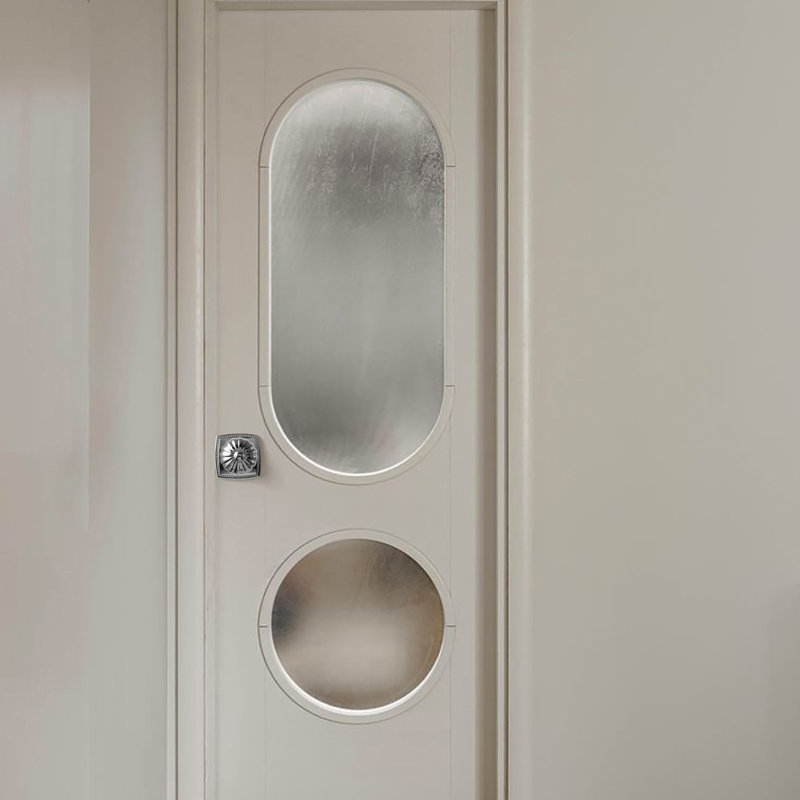 Pumpkin-Shaped Privacy Door Knob With Keyless Lock, Polished Chrome