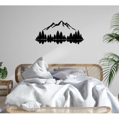 Mountain and Forest 2 Pcs Metal Wall Art Hanging Décor Relaxing Nature Art Deco