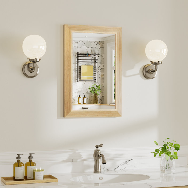 Miroirs de salle de bain modernes et contemporains en métal biseauté rectangulaire / carré avec verre trempé HD