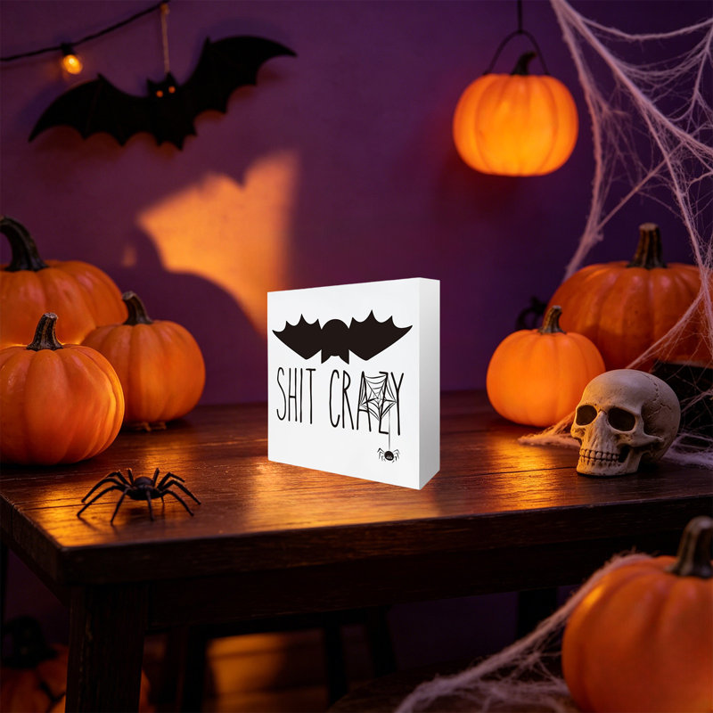 Ornement intéressant en forme de tasse de décoration de bureau d'Halloween, White,Orange
