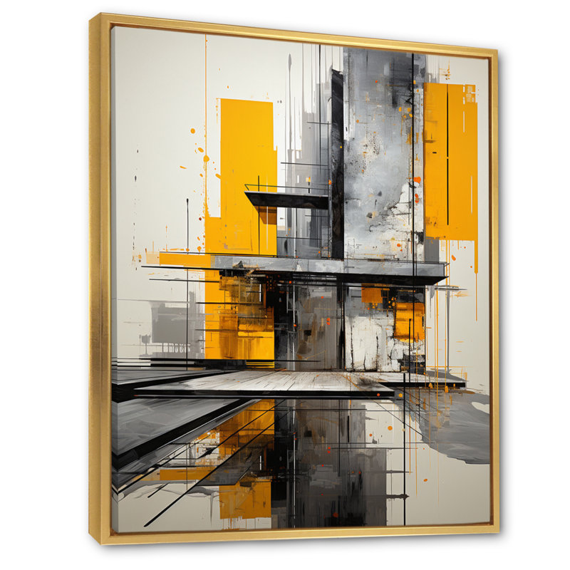 Bogen " Constructivism Constructed Realities II ", Gold Floater Framed, 20" H x 12" W x 1" D