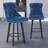 Modern  Swivel Bar Stools Velvet Barstools Button Tufted Bar Stools Rivet Trim Bar Stools for Kitchen Island,Bistro, with Metal Pull Ring Sturdy Footrest Large Backrest for Home Bar-759074634-759074645