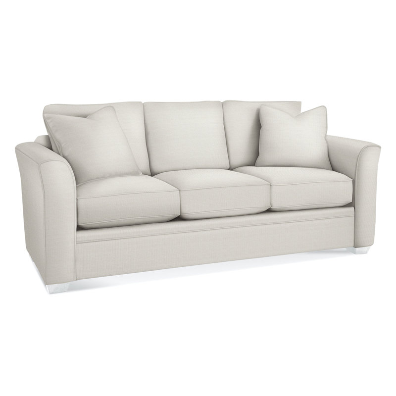 Bridgeport Upholstered 85'' Sofa, Frost White Finish, Kensington Traditional; 0611-66