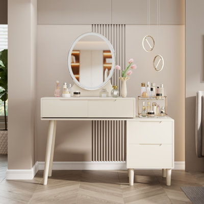 Makeup Vanity Desk Dressing Table With Drawers Cabinet Mirror Lights