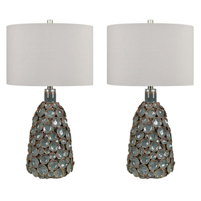 28.25" Ceramic Table Lamp With White Shade