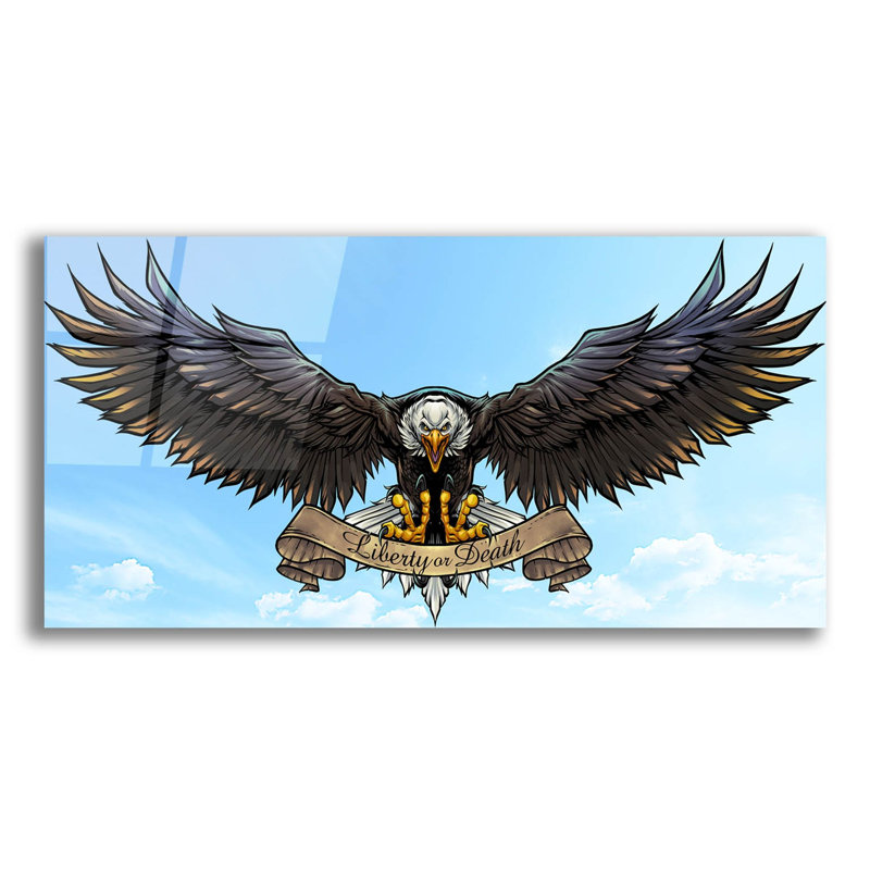 " American Eagle Sky " by Flyland Designs, 12" H x 24" W x 0.2" D