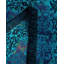 Tapis unique noué à la main Vibrance - bleu, 10 pi 1 po x 10 pi 1 po