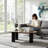 Modern Cloud Coffee Table (39") - Irregular Cloud Shape Design, Black & Wood Mdf Living Room Table With Easy Assembly | Gift Idea