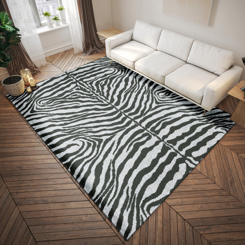 Tapis gris tissé à la machine, Rectangle 10 pi x 14 pi