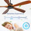 Ventilateur de plafond 60 po en bois sans lumière avec télécommande, ventilateur de plafond à profil bas sans lumière, moteur CC réversible silencieux avec minuterie