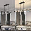 Lustre noir moderne avec abat-jour en cristal, luminaire suspendu à hauteur réglable pour la salle à manger, le salon, la cuisine, la chambre à coucher et le bar, base G9