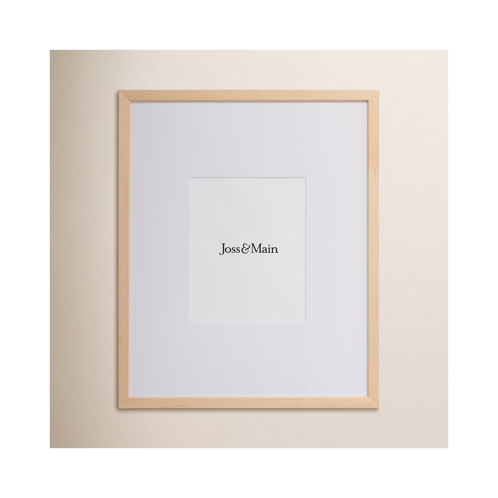 Naya Wood Beveled Picture Frame with Mat, Natural, 8" x 10"