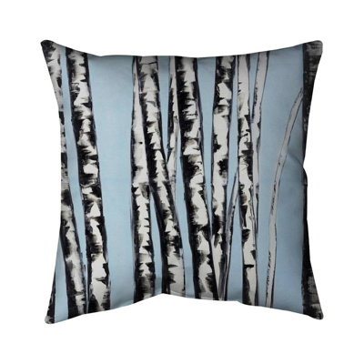 Pastel Birches Blue Pillow | Trees Landscapes Home Decor
