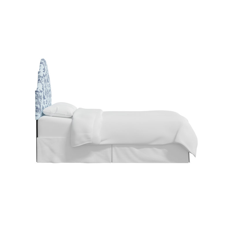 Red from Scalamandre Crafted by Cloth & Company Geneva Headboard in Pattern, Twin, Scm Toile Blue Linen