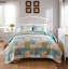 Ensemble de courtepointe 3 pièces 90 x 90 + 20 x 26 Greenland Home Fashions Evangeline Mist-126517941