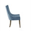 Ensemble de 2 chaises d'appoint rembourrées avec pieds en bois massif, chenille au fini bleu, L 24,75 po x l 23,25 po x H 39 po