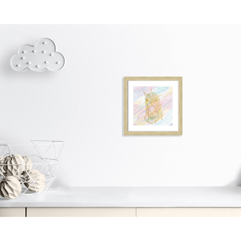 Dreaming licorne 2, H 18 po x l 18 po x P 0,63 po, Cadre boîte champagne