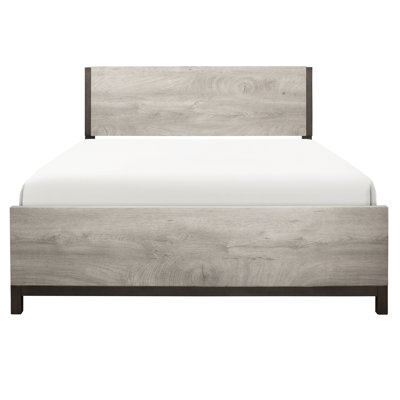 Lit double pour chambre double - Finition grise et bois de construction