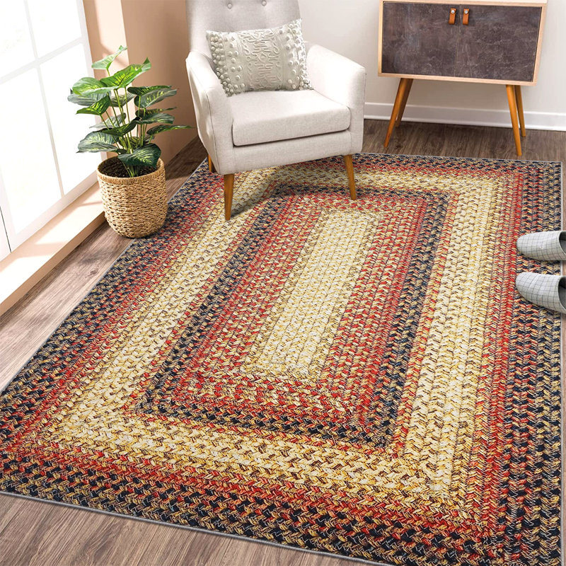Machine Washable Area Rugs with Non-Slip Backing for Hallway Living Room Bedroom Kitchen and Laundry Room Vintage Carpet Low Pile Rug