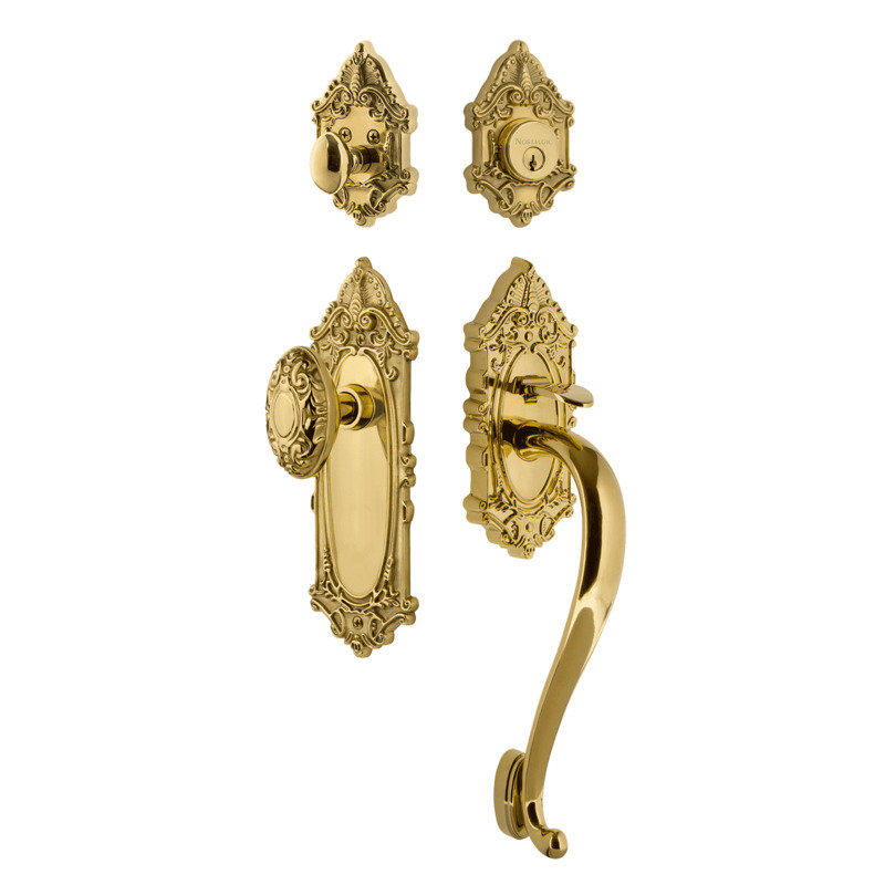 Ensemble de poignées de porte victoriennes Nostalgic Warehouse en laiton poli, 2-3/4", Polished Brass