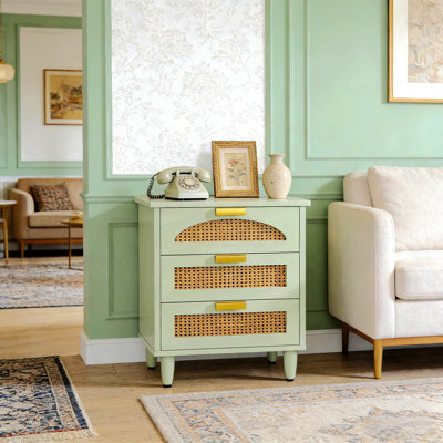 Table d'appoint en rotin, petite armoire de rangement, table de chevet