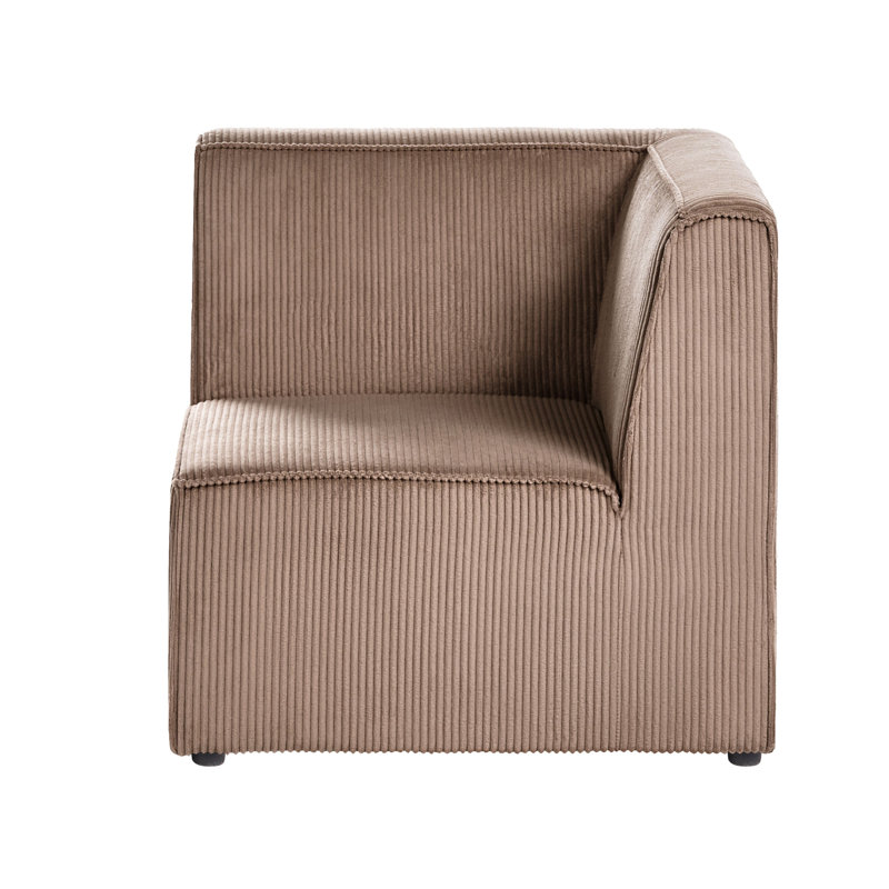 Bertwin 1 Seater Corduroy Sectional, Right Hand Facing, Sand Beige