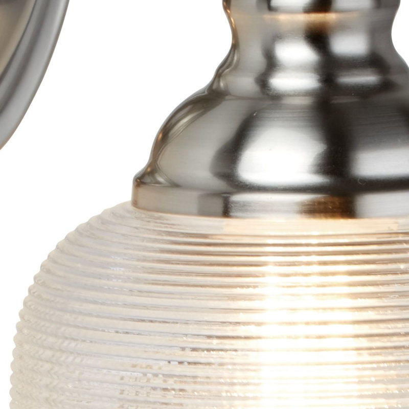 Asner Armed Sconce, Satin Silver