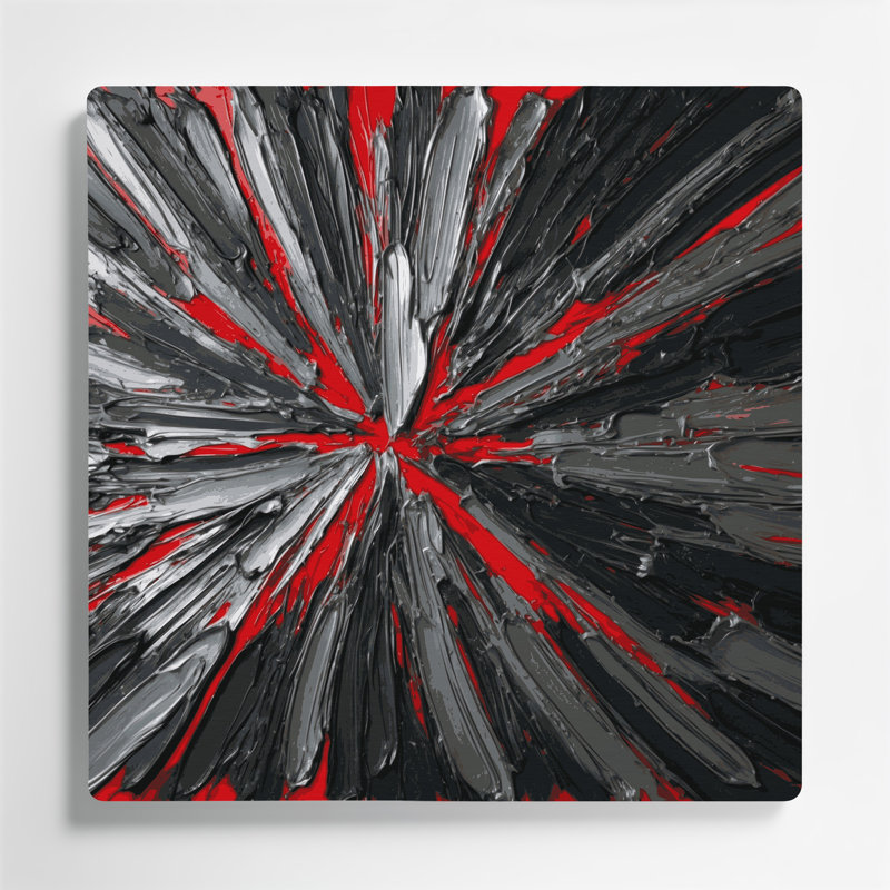 «Neo Expressionism 70», art mural en métal noir, H 16 po x l 16 po