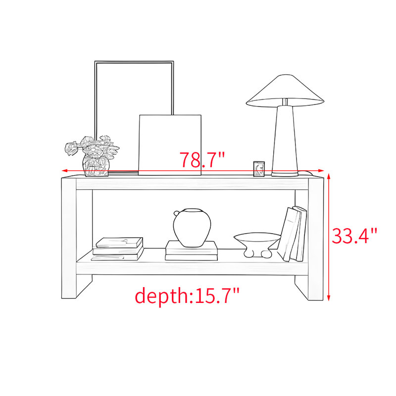 Console en bois de style français, H 33,4 po x l 78,7 po x P 15,7 po