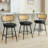 Swivel Upholstered Counter Stools With Rattan Back-970377916-970377913
